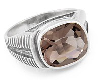 Классический серебряный перстень с раухтопазом