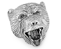 Большая мужская печатка "Рычащий медведь"