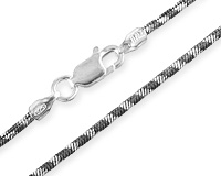 Цепь-снейк из серебра алмазн. с ч/б полосками, 1,6 мм