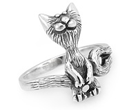 Серебряное колечко с котиком - милашкой