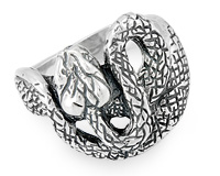 Кольцо - змея из серебра 925 пробы с чернением