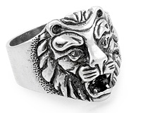 Мужское кольцо из серебра "Лев"