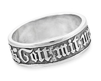 Кольцо серебряное готическое Gott mit uns