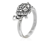 Кольцо серебряное с подвижной черепахой