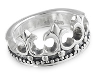 Серебряное кольцо - корона без камней