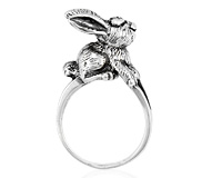 Кольцо Заяц - кролик, серебро черненое
