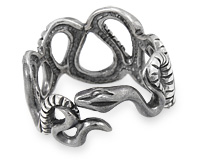 Женское безразмерное серебряное кольцо-змея