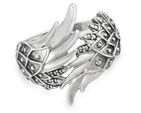 Серебряные крылья, кольцо с чернением