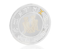 Большая серебряная монета для Близнецов по гороскопу