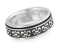 Вращающееся серебряное кольцо с геральдическим орнаментом
