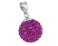 Большой шар из серебра с кристаллами, фиолетовый 1,2 см