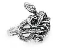 Серебряное кольцо со змеей малое