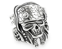 Пиратское серебряное кольцо "Джек - Воробей"