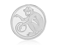 Сувенирная монета из серебра с обезьяной