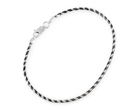Черно-белый браслет снейк, широкие полосы, 1,6 мм