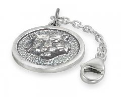 Монета на удачу с тигром (брелок), серебро