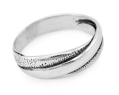 Кольцо серебряное с чернением Переплет, разные размеры