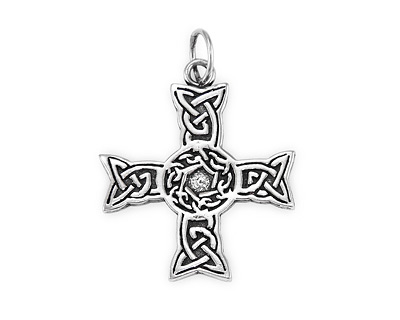 Подвеска серебряный Мальтийский крест с орнаментом