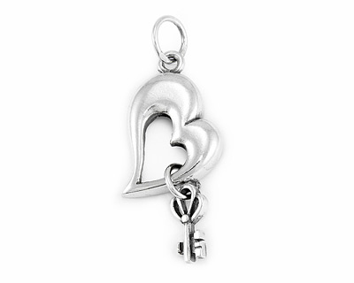 Серебряная подвеска-кулон Ключ от сердца