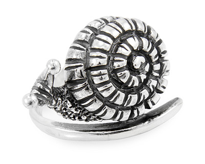 Серебряное кольцо с улиткой