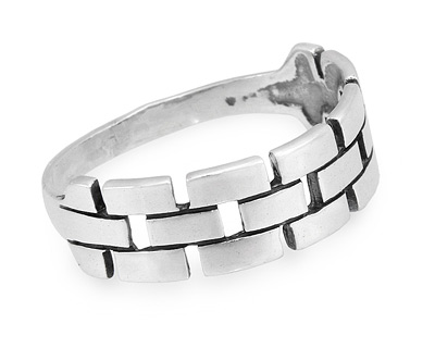 Женское серебряное кольцо "Кирпичики"