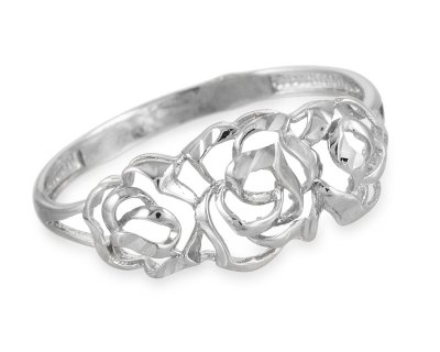 Перстень с розочками и алмазными гранями