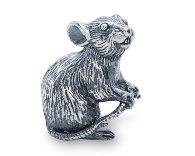 Сувенир из серебра, статуэтка в виде мыши (крысы)