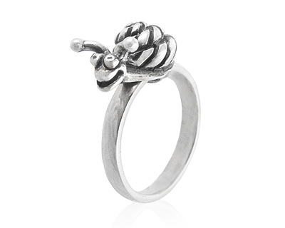 Серебряное кольцо с подвижной улиткой