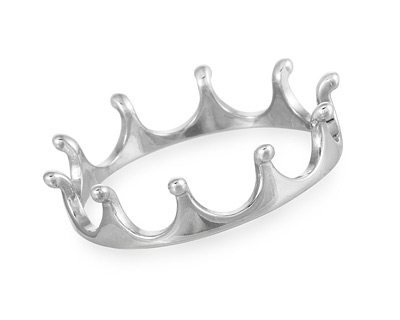 Серебряное кольцо Корона из родированного серебра