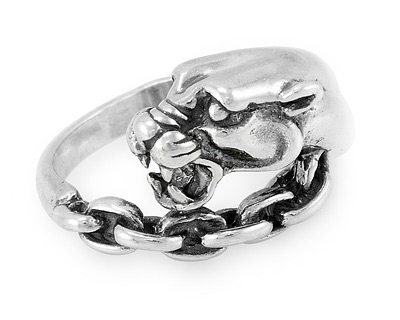 Кольцо "Пантера", серебро с чернением