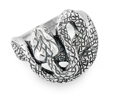 Серебряное кольцо со змеей "Аспид"