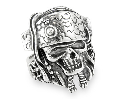 Пиратское серебряное кольцо "Джек - Воробей"