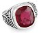 Крупное серебряное мужское кольцо с рубином