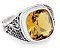 Серебряный перстень с крупным желтым цитрином