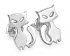 Серебряные серьги-пусеты в виде кошек, большие