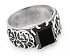 Серебряное кольцо-перстень с прямоугольным черным фианитом