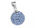 Подвеска-шарик из серебра с голубыми кристаллами, 1 см